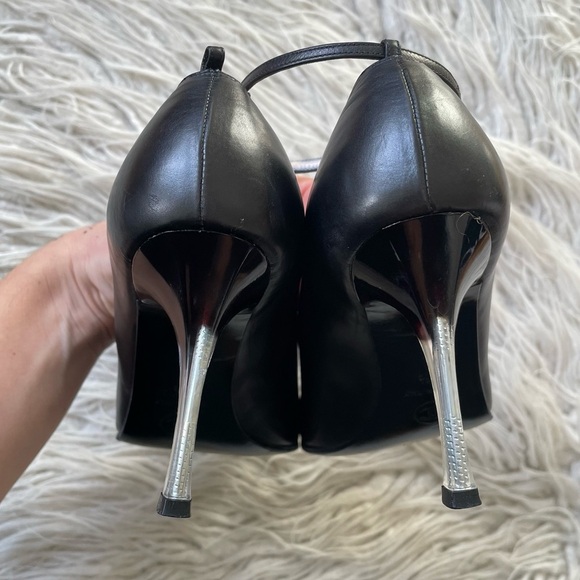 Chanel Vintage Slingback Classic Mary Jane Open Toe Lucite Nail Heel Shoes 36.5 - Picture 4 of 12